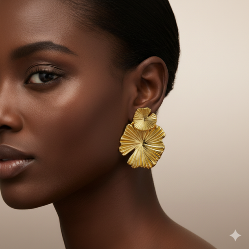 1 Pair Glam Vacation Classic Style Petal Stainless Steel Ear Studs