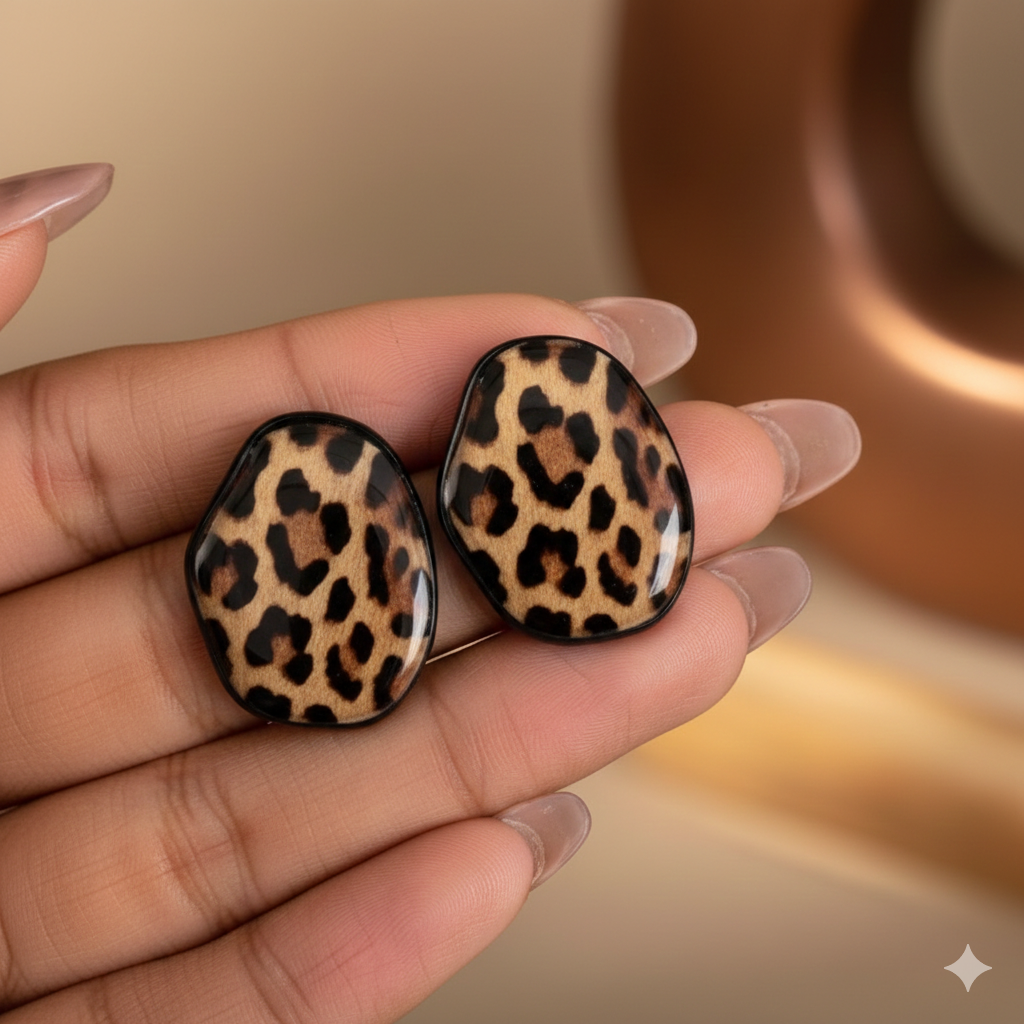 1 pair retro leopard style earring