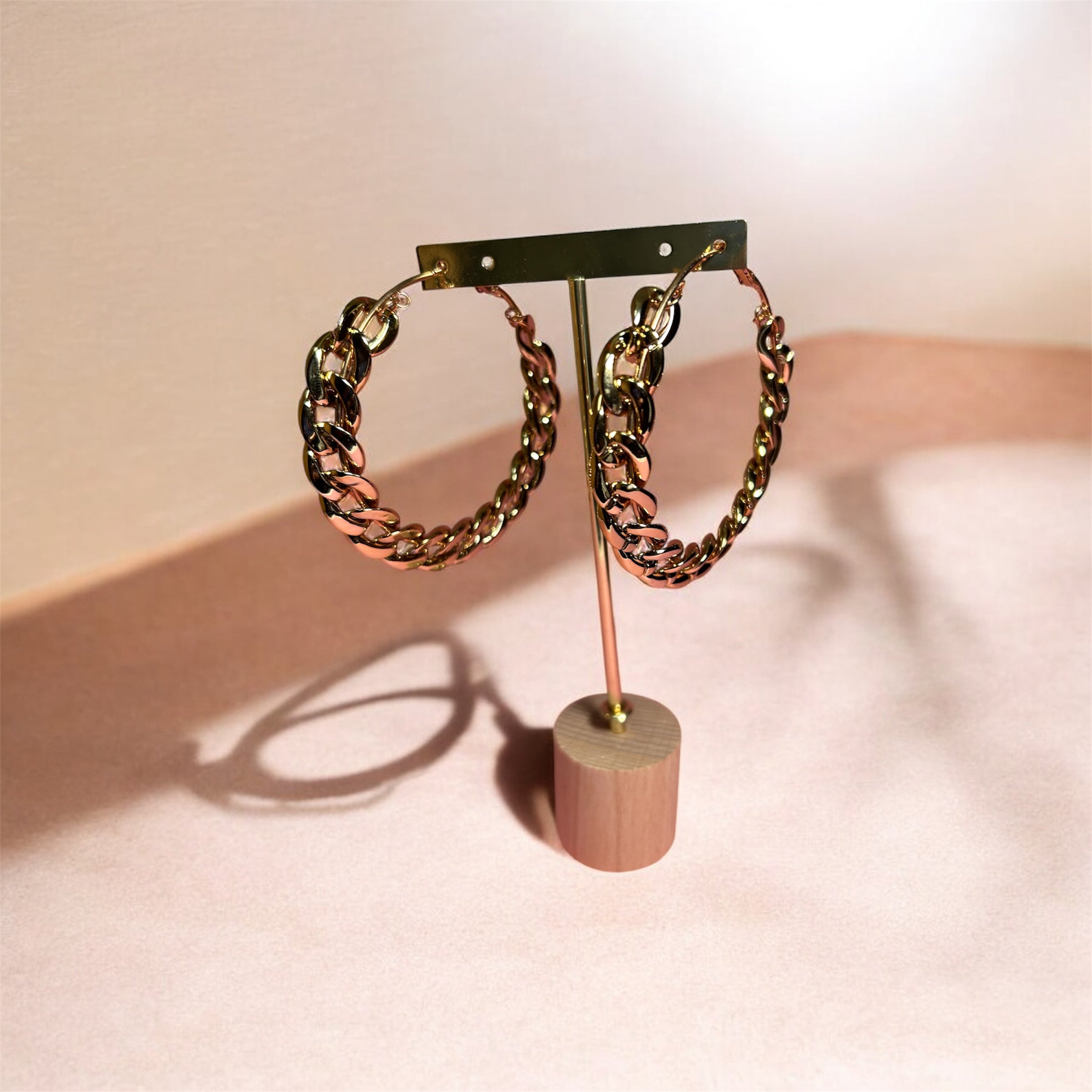 Cross border gold needle chain metal ear ring